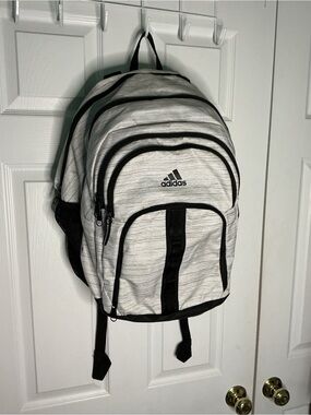 Adidas Loadspring Grey and Black 7 Multi-Zip Backpack Double Bottle Holder